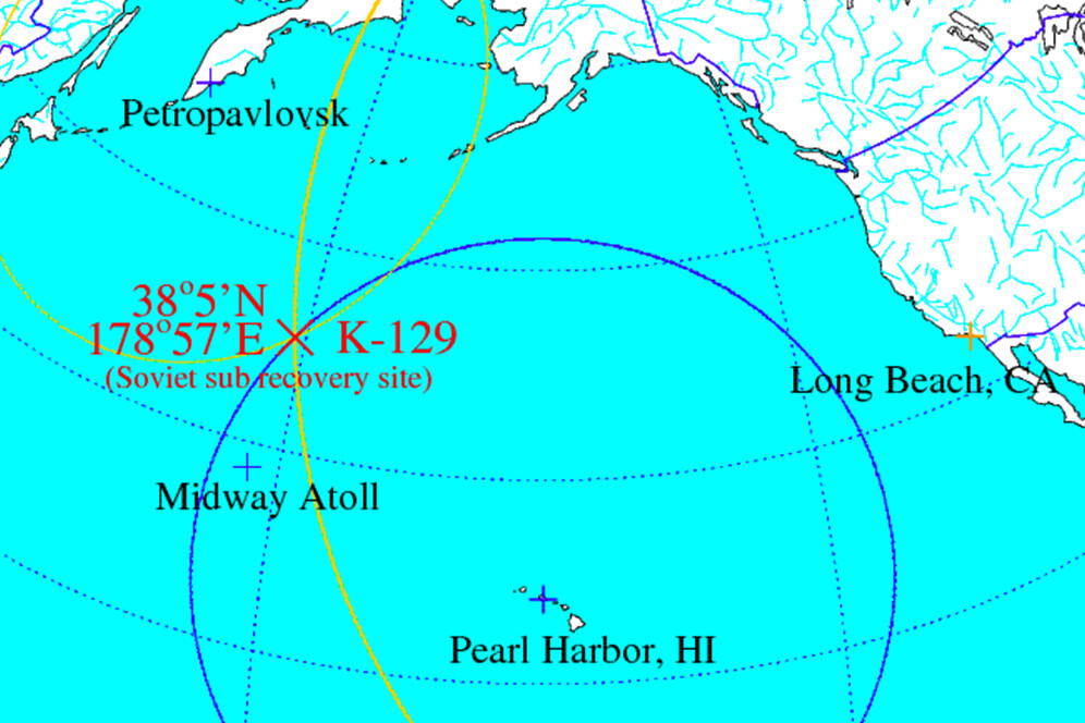 recovery site of the Soviet submarine К-129